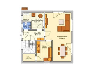 Fertighaus Pico 10 von Fingerhut Haus, Satteldach-Klassiker Grundriss 1