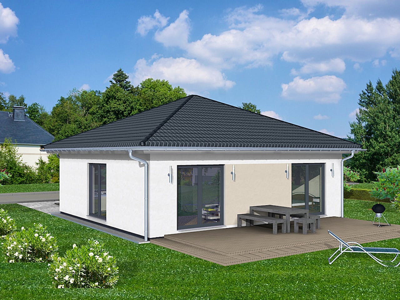 Fertighaus Pico 1 von Fingerhut Haus Schlüsselfertig ab 282934€, Bungalow Außenansicht 1