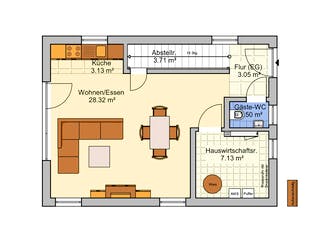 Fertighaus Pico 6 von Fingerhut Haus, Satteldach-Klassiker Grundriss 1