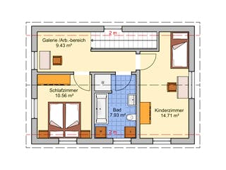 Fertighaus Pico 6 von Fingerhut Haus, Satteldach-Klassiker Grundriss 2