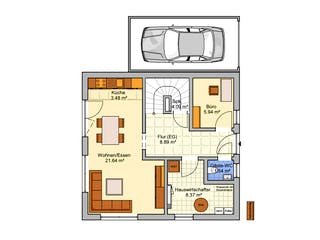 Fertighaus Pico 9 von Fingerhut Haus, Stadtvilla Grundriss 1