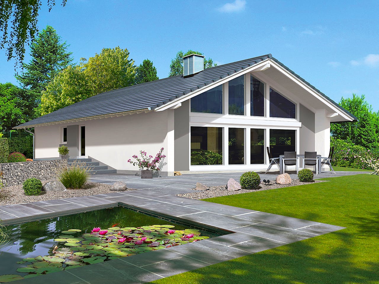 Fertighaus Revas von Fingerhut Haus Schlüsselfertig ab 566514€, Satteldach-Klassiker Außenansicht 1