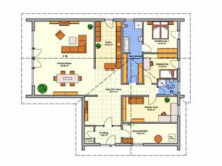 Fertighaus Revas von Fingerhut Haus Schlüsselfertig ab 566514€, Satteldach-Klassiker Grundriss 1