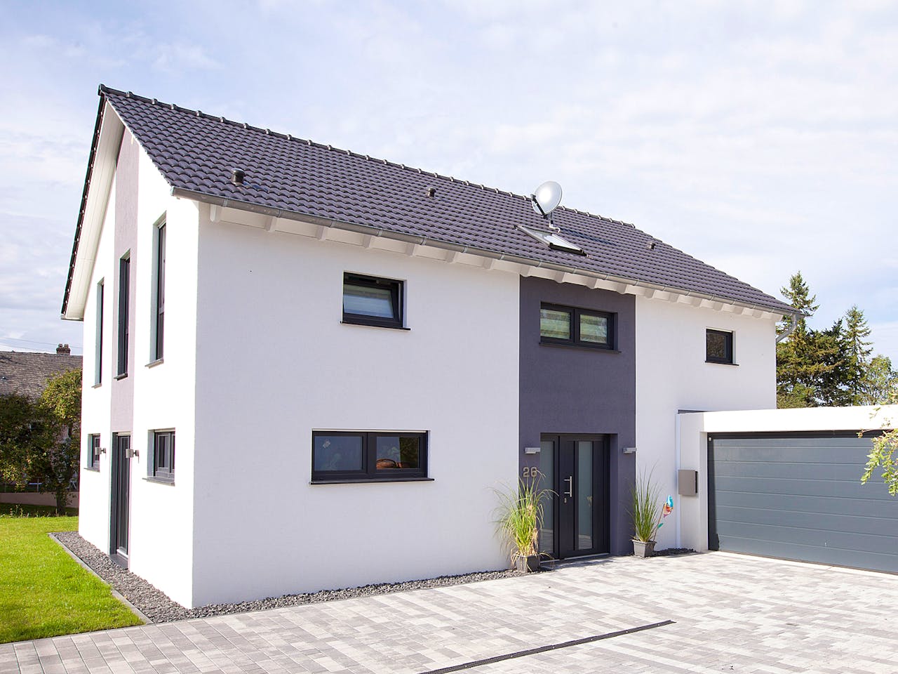 Fertighaus Rido von Fingerhut Haus Schlüsselfertig ab 489570€, Satteldach-Klassiker Außenansicht 1