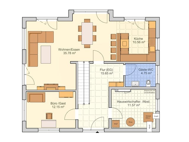 Fertighaus Rido von Fingerhut Haus Schlüsselfertig ab 489570€, Satteldach-Klassiker Grundriss 1