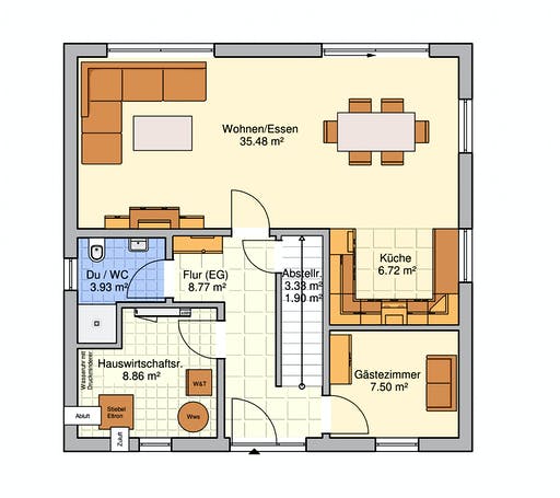 Fertighaus Soccia von FINGERHUT-HAUS Schlüsselfertig ab 453379€, Stadtvilla Grundriss 1