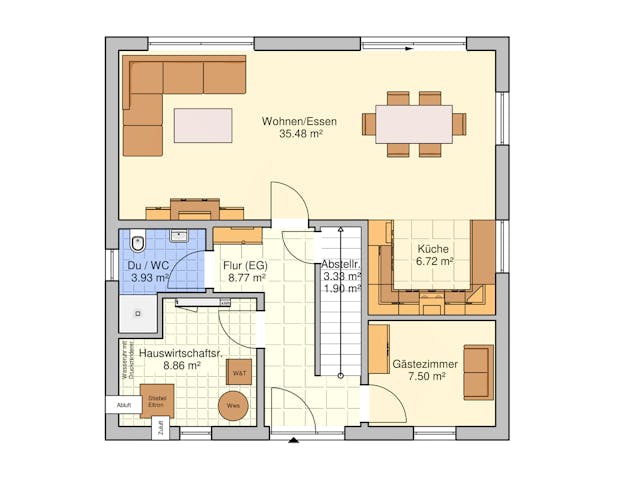 Fertighaus Soccia von Fingerhut Haus Schlüsselfertig ab 445397€, Stadtvilla Grundriss 1