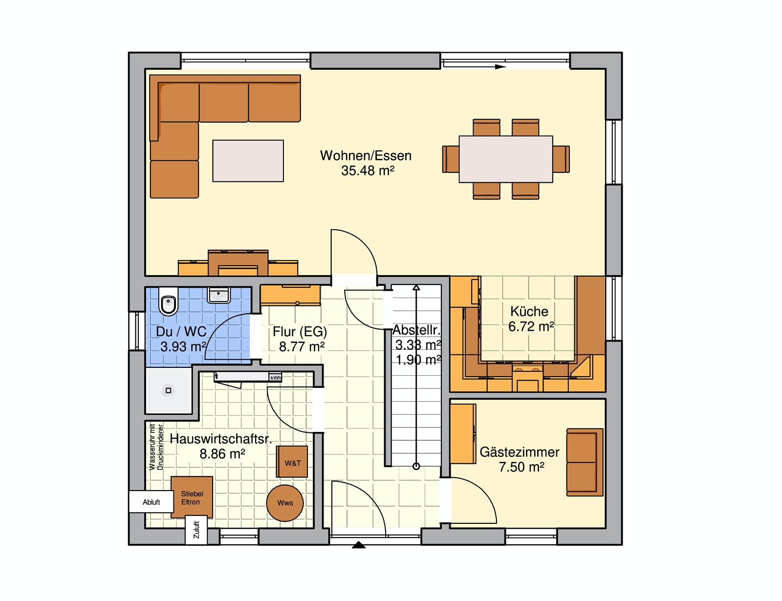 Fertighaus Soccia von FINGERHUT-HAUS Schlüsselfertig ab 455485€, Stadtvilla Grundriss 1