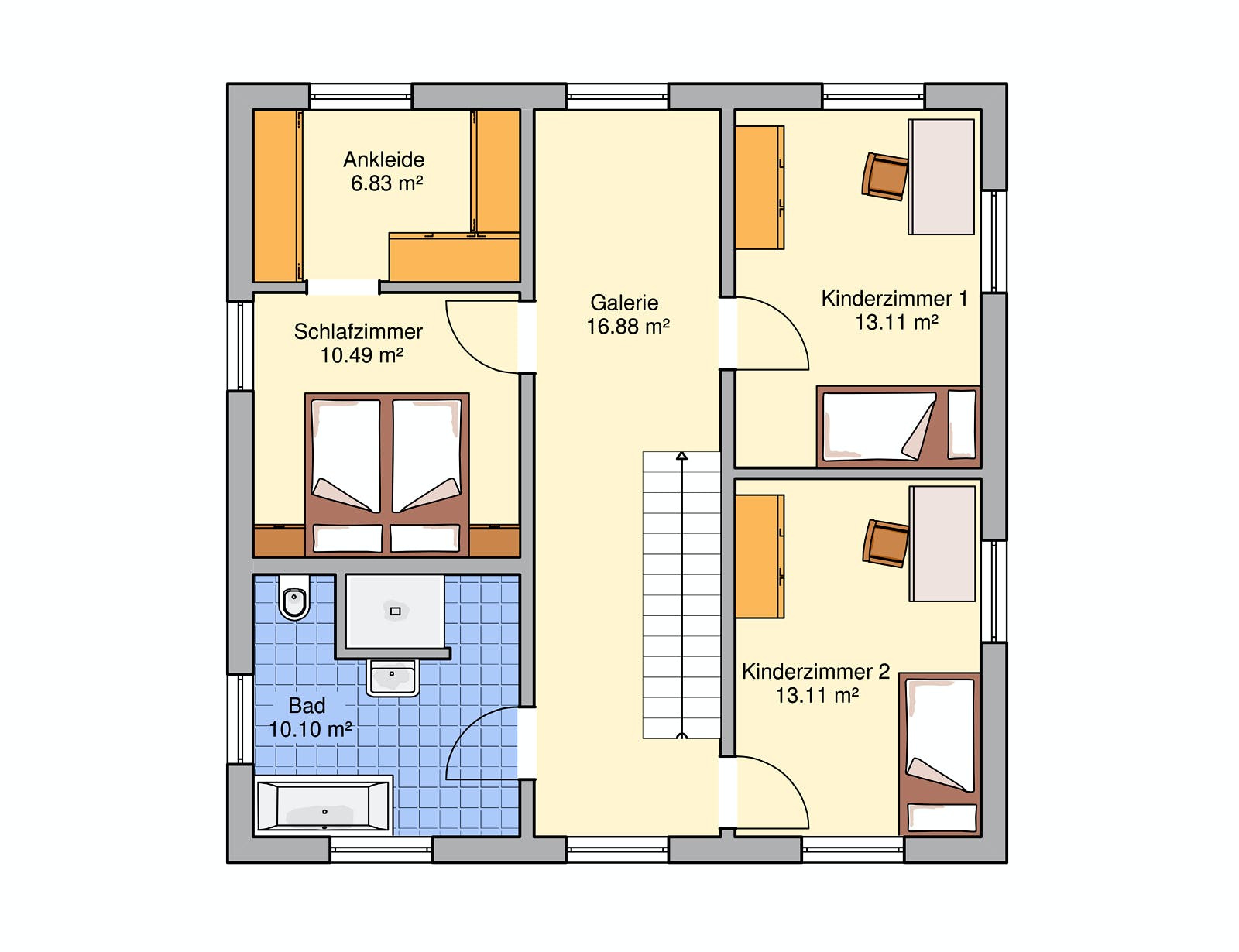 Fertighaus Soccia von FINGERHUT-HAUS Schlüsselfertig ab 455485€, Stadtvilla Grundriss 2