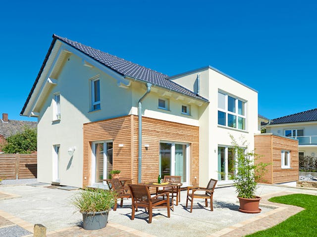 Fertighaus Solaris von Fingerhut Haus Schlüsselfertig ab 464116€, Satteldach-Klassiker Außenansicht 1