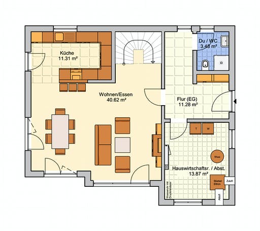 Fertighaus Solaris von Fingerhut Haus Schlüsselfertig ab 415592€, Satteldach-Klassiker Grundriss 1