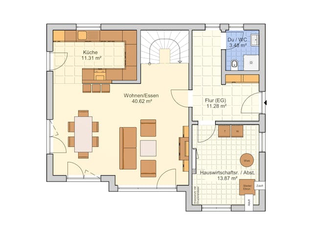 Fertighaus Solaris von Fingerhut Haus Schlüsselfertig ab 464116€, Satteldach-Klassiker Grundriss 1