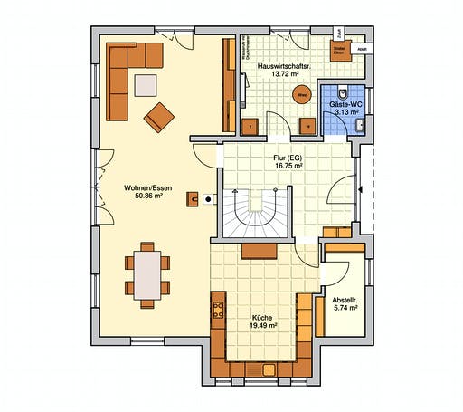 Fertighaus Suro von Fingerhut Haus Schlüsselfertig ab 559487€, Stadtvilla Grundriss 1