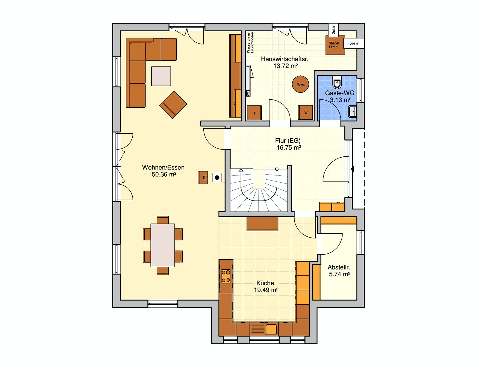 Fertighaus Suro von FINGERHUT-HAUS Schlüsselfertig ab 611381€, Stadtvilla Grundriss 1
