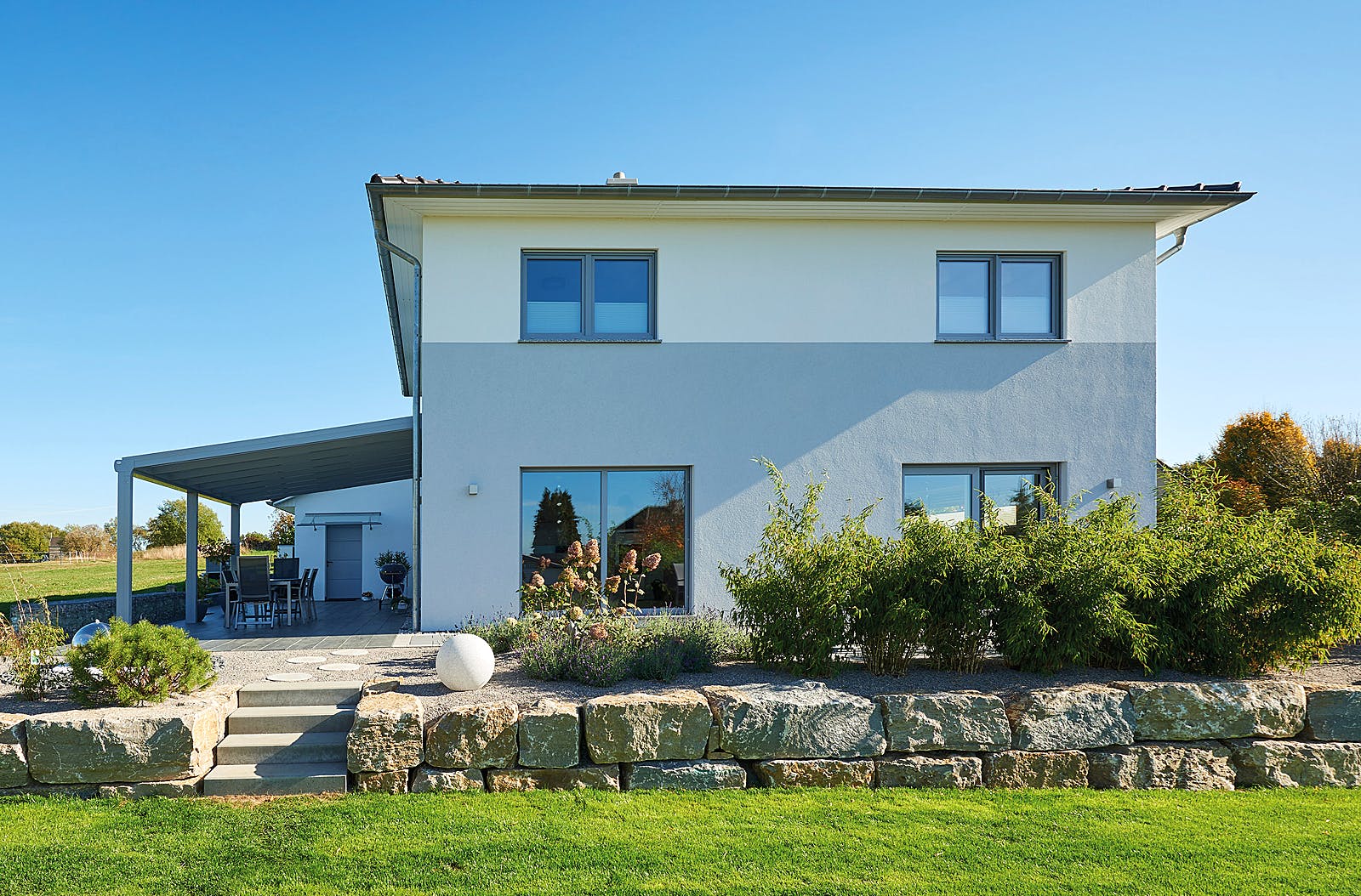 Fertighaus Tero von FINGERHUT-HAUS Schlüsselfertig ab 471788€, Stadtvilla Außenansicht 2