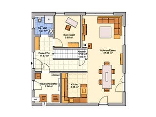 Fertighaus Tero von Fingerhut Haus Schlüsselfertig ab 464815€, Stadtvilla Grundriss 1
