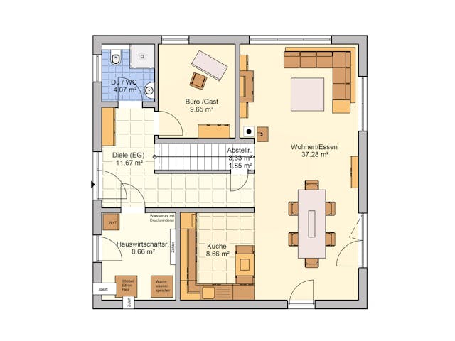 Fertighaus Tero von Fingerhut Haus Schlüsselfertig ab 464815€, Stadtvilla Grundriss 1