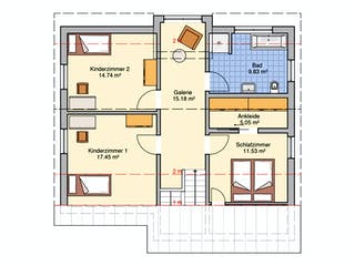 Fertighaus Vinaro von Fingerhut Haus Schlüsselfertig ab 449083€, Satteldach-Klassiker Grundriss 2