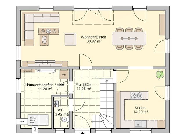 Fertighaus Wien von Fingerhut Haus Schlüsselfertig ab 437280€, Satteldach-Klassiker Grundriss 1