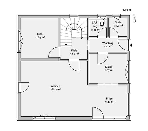 Fertighaus Modern 141 von FischerHaus Schlüsselfertig ab 370300€, Satteldach-Klassiker Grundriss 1