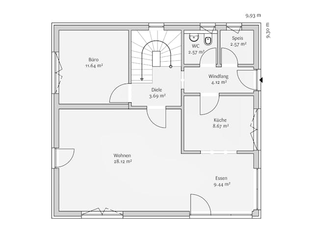 Fertighaus Modern 141 von FischerHaus Schlüsselfertig ab 488796€, Satteldach-Klassiker Grundriss 1 Fertighaus Modern 141 von FischerHaus Schlüsselfertig ab 488796€, Satteldach-Klassiker Grundriss 1