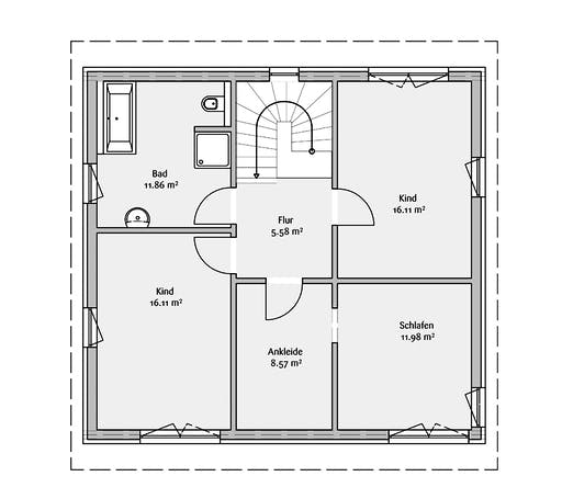 Fertighaus Modern 141 von FischerHaus Schlüsselfertig ab 370300€, Satteldach-Klassiker Grundriss 2