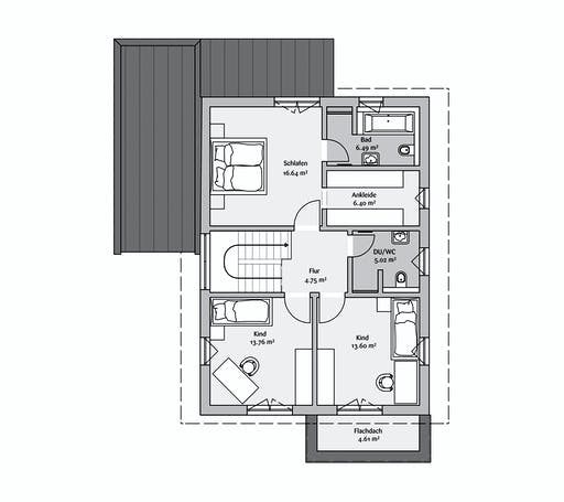 Fertighaus Modern 210 von FischerHaus Schlüsselfertig ab 398785€, Satteldach-Klassiker Grundriss 2