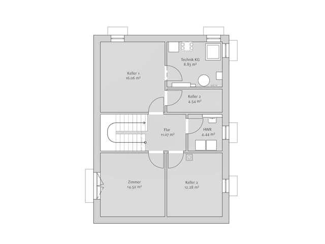 Fertighaus Modern 210 von FischerHaus Schlüsselfertig ab 526396€, Satteldach-Klassiker Grundriss 3