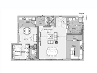 Fertighaus Modern 234 von FischerHaus Schlüsselfertig ab 870718€, Satteldach-Klassiker Grundriss 1