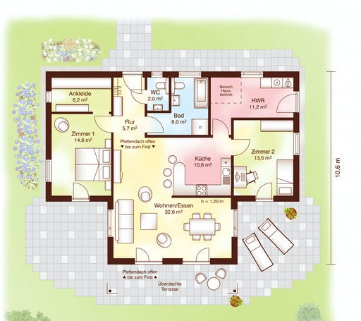 Blockhaus Anholt von Fjorborg Ausbauhaus ab 188138€, Blockhaus Grundriss 1