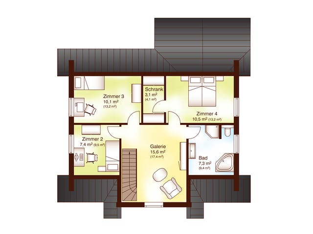 Blockhaus Göteborg von Fjorborg Häuser Ausbauhaus ab 236837€, Blockhaus Grundriss 2