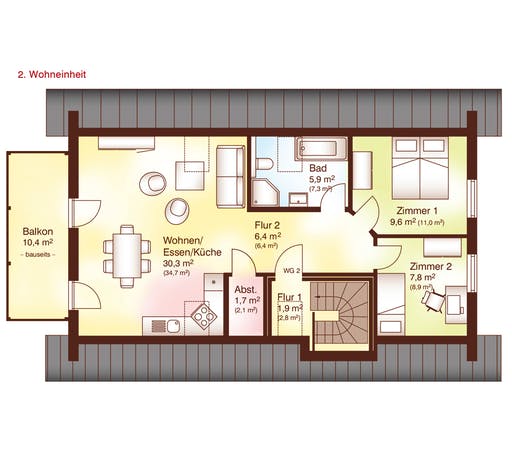 Blockhaus Holbäk von Fjorborg Ausbauhaus ab 246221€, Blockhaus Grundriss 2