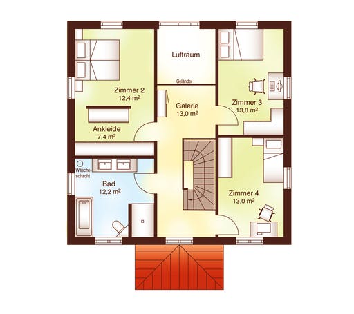 Blockhaus Sonderborg von Fjorborg Ausbauhaus ab 250447€, Blockhaus Grundriss 2