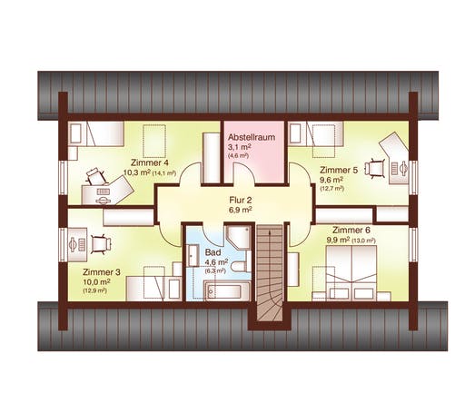 Blockhaus Tromsö von Fjorborg Ausbauhaus ab 225008€, Blockhaus Grundriss 2