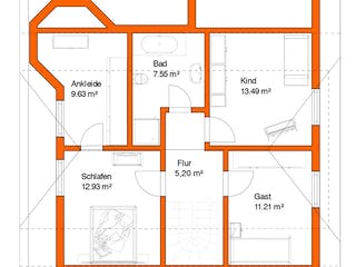 Fertighaus FK 10 - Kundenhaus von Frick, Satteldach-Klassiker Grundriss 1