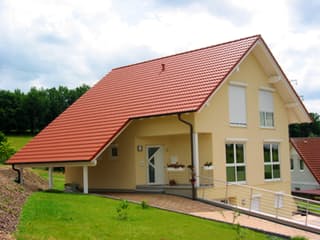 Fertighaus FK 12 - Kundenhaus von Frick, Satteldach-Klassiker Außenansicht 1