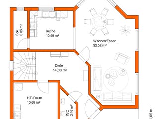Fertighaus FK 12 - Kundenhaus von Frick, Satteldach-Klassiker Grundriss 2