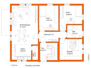 Fertighaus FK 16 - Kundenhaus von Frick, Stadtvilla Grundriss 2