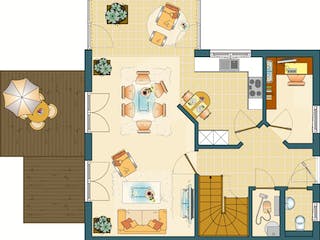 Fertighaus FLAIR 120 von FingerHaus, Satteldach-Klassiker Grundriss 1