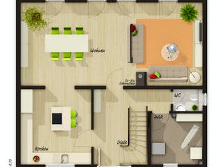 Massivhaus Flair 125 - Süd von Town & Country Haus Deutschland Schlüsselfertig ab 156590€, Satteldach-Klassiker Grundriss 1
