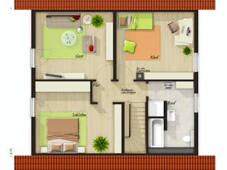 Massivhaus Flair 125 - Süd von Town & Country Haus Deutschland Schlüsselfertig ab 156590€, Satteldach-Klassiker Grundriss 2