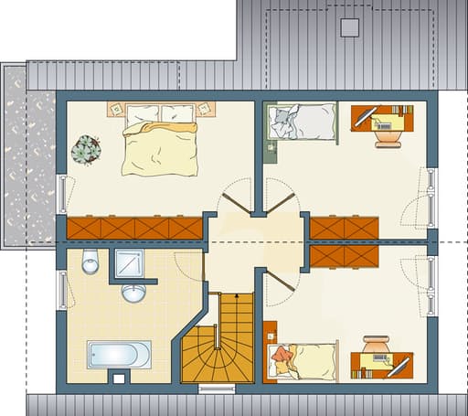 Fertighaus MH Marburg - frei geplant - FLAIRplus von FingerHaus Schlüsselfertig ab 375173€, Satteldach-Klassiker Grundriss 2