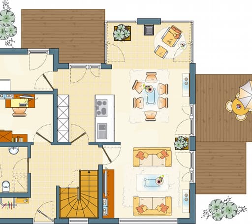 Fertighaus MH Marburg - frei geplant - FLAIRplus von FingerHaus Schlüsselfertig ab 375173€, Satteldach-Klassiker Grundriss 1