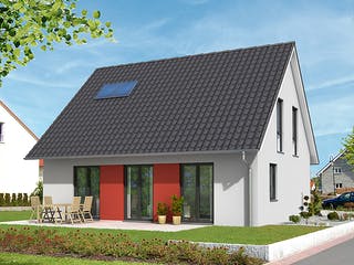Fertighaus Referenzhaus 1.3 von Flasche Hausbau, Satteldach-Klassiker Außenansicht 3