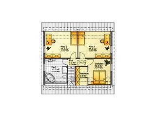 Fertighaus Referenzhaus 1.3 von Flasche Hausbau, Satteldach-Klassiker Grundriss 2