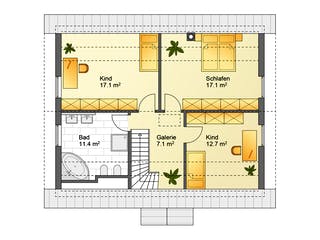 Fertighaus Referenzhaus 2 von Flasche Hausbau, Satteldach-Klassiker Grundriss 2