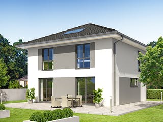 Fertighaus Referenzhaus 3 von Flasche Hausbau, Stadtvilla Außenansicht 3