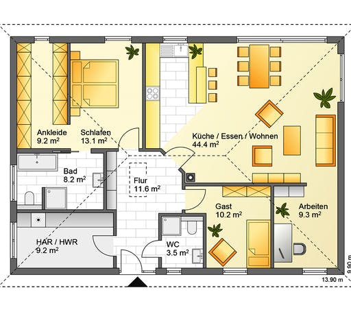 Flasche - Referenzhaus 5 Floorplan 1