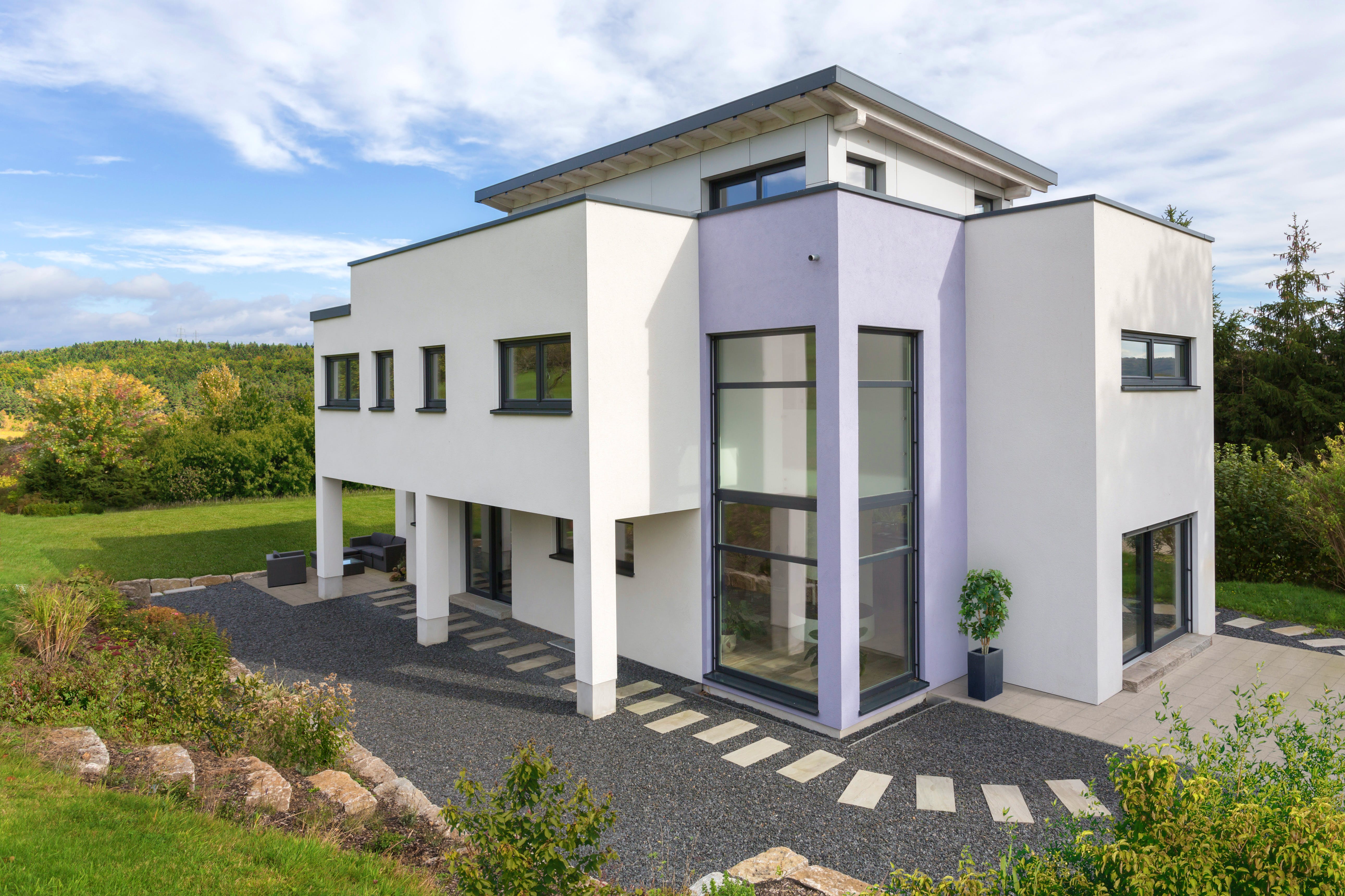 Fertighaus Flaviano von Büdenbender Hausbau Schlüsselfertig ab 811775€, Cubushaus Außenansicht 2