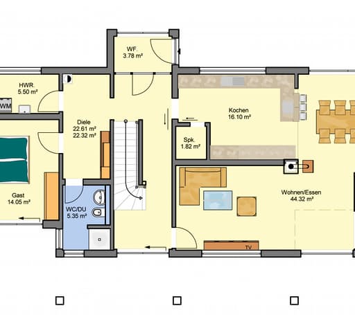 Fertighaus Flaviano von Büdenbender Schlüsselfertig ab 811775€, Cubushaus Grundriss 1